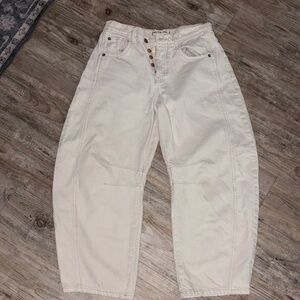 We the free cream barrel jeans
